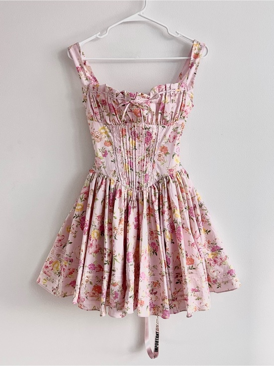 House of CB Dresses & Skirts - House of CB Natassia Pink Floral Print Cotton Blend Corset Mini Dress NWT